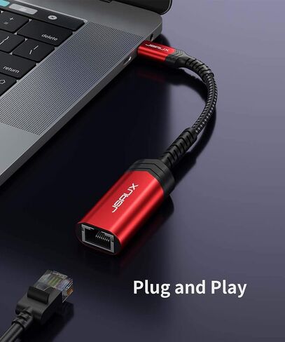 محول JSAUX USB C إلى Ethernet 2.5 جيجا، محول إيثرنت للكمبيوتر المحمول، النوع C (Thunderbolt 4/3) إلى محول شبكة LAN RJ45، محول شبكة 2.5 جيجابت متوافق مع MacBook Air/Pro، Dell XPS، NAS in Saudi Arabia
