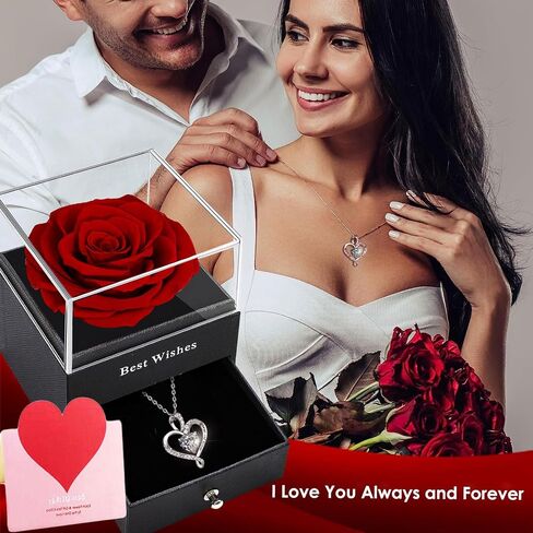 Forever Red Rose Gift Box,Eternal Flower, Preserved Rose, Infinity Real Rose Gift for Girlfriend, Women, Mom, Wife on Christmas, Valentine's Day, Mother's Day, Birthday, Anniversary, Thanksgiving in Saudi Arabia