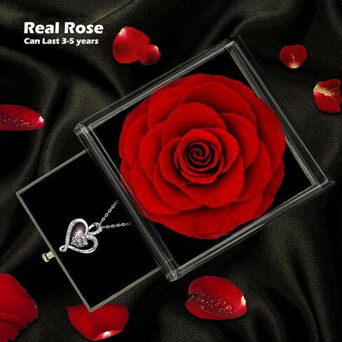 Forever Red Rose Gift Box,Eternal Flower, Preserved Rose, Infinity Real Rose Gift for Girlfriend, Women, Mom, Wife on Christmas, Valentine's Day, Mother's Day, Birthday, Anniversary, Thanksgiving in Saudi Arabia