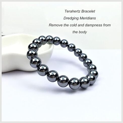 terahertz Stone,terahertz Bracelets,Jewelry Men Women Terahertz Bracelet Fashionable Fatigue Relief Bracelet 9mm in Saudi Arabia