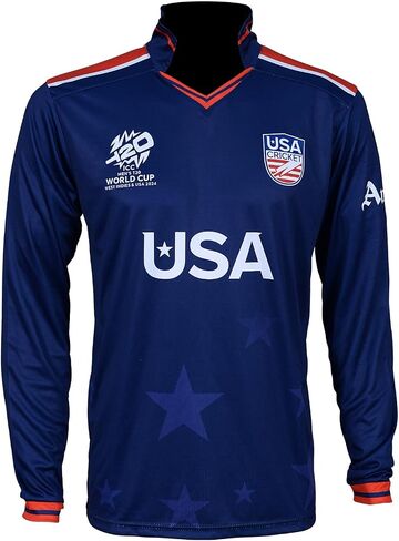 تي شيرت 2024 World Cup New Team USA Jersey T20 Cricket WC USA Cricket Team، أزرق in Saudi Arabia