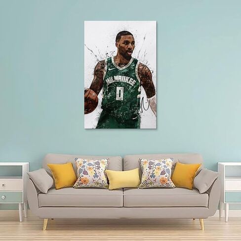 Basketball Star Damian Lillard Watercolor Sports Art Poster Picture Print Modern Family Office Posters. Unframe-style-4, 12x18inch(30x45cm) in Saudi Arabia