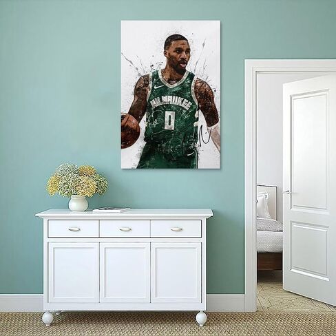 Basketball Star Damian Lillard Watercolor Sports Art Poster Picture Print Modern Family Office Posters. Unframe-style-4, 12x18inch(30x45cm) in Saudi Arabia