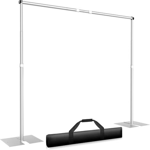 Pipe and Drape Backdrop Stand Kit 10x10ft, Heavy Duty Backdrop Stand, Adjustable Metal Background Stand Backdrop for Parties Wedding Birthday Decoration Photography Photo Booth in Kuwait