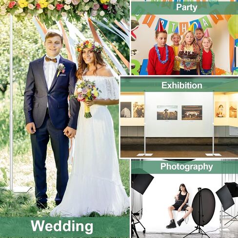 Pipe and Drape Backdrop Stand Kit 10x10ft, Heavy Duty Backdrop Stand, Adjustable Metal Background Stand Backdrop for Parties Wedding Birthday Decoration Photography Photo Booth in Kuwait