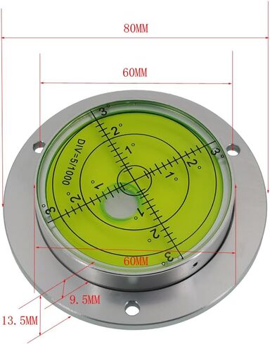 Metal Horizontal Bubble Cow Eye Level Universal Horizontal Bubble Flange Water Bubble Level Horizontal Bubble Small Household (80 * 13.5mm) in Saudi Arabia