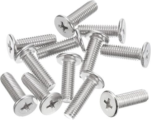 uxcell M5-0.8 x 16mm 12Pcs Flat Round Head Screws 304 Stainless Steel Phillips Drive Machine Screws Hardware Fastener for Furniture Connection in Saudi Arabia