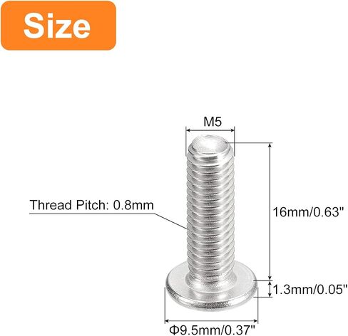 uxcell M5-0.8 x 16mm 12Pcs Flat Round Head Screws 304 Stainless Steel Phillips Drive Machine Screws Hardware Fastener for Furniture Connection in Saudi Arabia