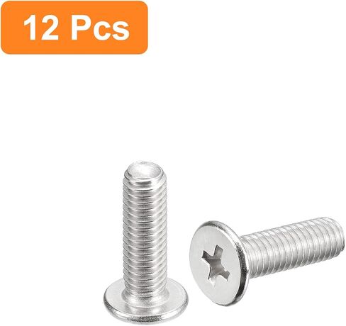 uxcell M5-0.8 x 16mm 12Pcs Flat Round Head Screws 304 Stainless Steel Phillips Drive Machine Screws Hardware Fastener for Furniture Connection in Saudi Arabia