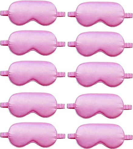 10 Pack Sleep Mask,Silk Eye Mask,for Night Sleeping,Office, Travel,Party Games,Suitablefor Men/Women (Pink) in Saudi Arabia