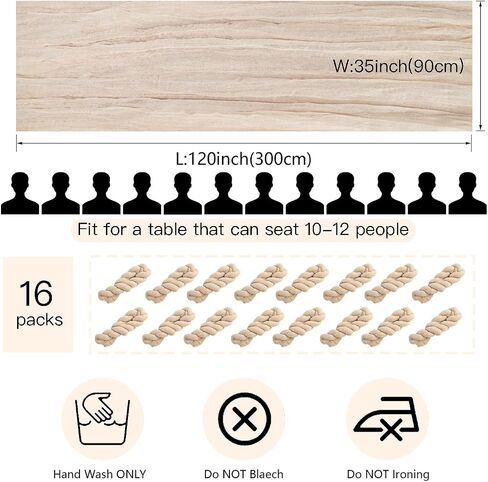 16 Pack Cheesecloth Table Runner, 35x120 Inch Boho Gauze Table Runner, Cheese Cloth Long Table Runner Elegant Table Runner for Party Wedding Bridal Shower Table Decor (Beige) in Kuwait