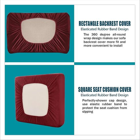 7 Piece Stretch Velvet Ektorp Sofa Covers, for 1 Base Cover, 3 Cushion Couch Cover and 3 Backrest Cover, for Living Room Furniture (Beige,3 Seat 7 PCS) in Saudi Arabia