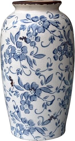 CwlwGO-Vintage Blue and White Porcelain Flower Vase for Home Décor,Large Blue Terracotta Vases,Chinoiserie Floral Vase.(B) in Saudi Arabia