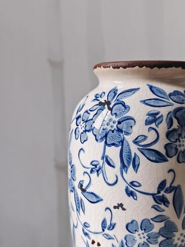 CwlwGO-Vintage Blue and White Porcelain Flower Vase for Home Décor,Large Blue Terracotta Vases,Chinoiserie Floral Vase.(B) in Saudi Arabia
