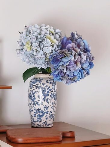 CwlwGO-Vintage Blue and White Porcelain Flower Vase for Home Décor,Large Blue Terracotta Vases,Chinoiserie Floral Vase.(B) in Saudi Arabia