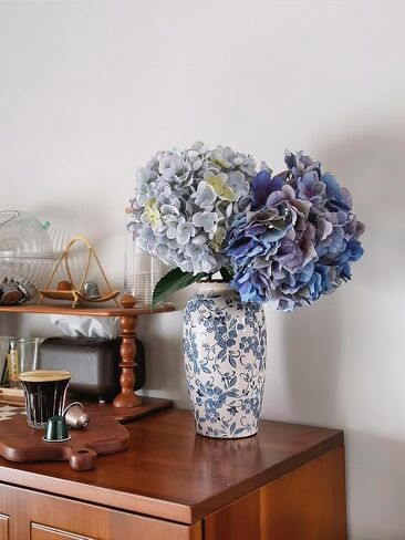 CwlwGO-Vintage Blue and White Porcelain Flower Vase for Home Décor,Large Blue Terracotta Vases,Chinoiserie Floral Vase.(B) in Saudi Arabia