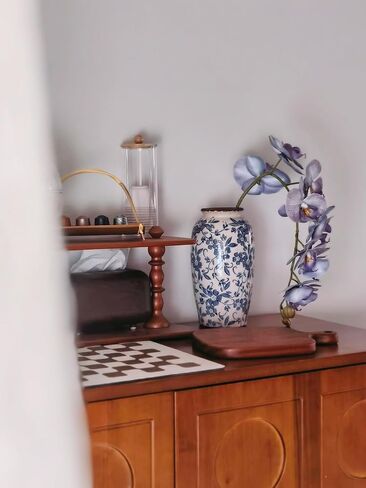 CwlwGO-Vintage Blue and White Porcelain Flower Vase for Home Décor,Large Blue Terracotta Vases,Chinoiserie Floral Vase.(B) in Saudi Arabia