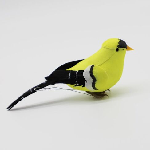 LWINGFLYER طائر الحسون الأصفر الأمريكي الواقعي للطيور الاصطناعية نموذج الطيور الريش لتزيين الفنون والحرف اليدوية صور الدعائم ترتيبات الأزهار ديكور المنزل التماثيل in Kuwait