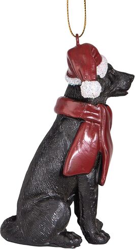 Design Toscano Labrador Retriever Holiday Dog Christmas Tree Ornament Xmas Decorations, 3 Inch, Black LAB in Saudi Arabia