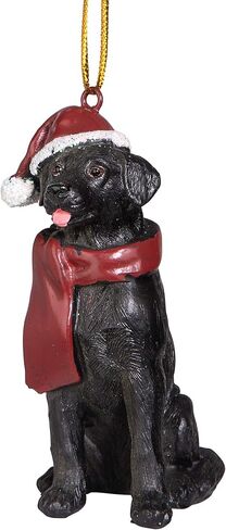 Design Toscano Labrador Retriever Holiday Dog Christmas Tree Ornament Xmas Decorations, 3 Inch, Black LAB in Saudi Arabia