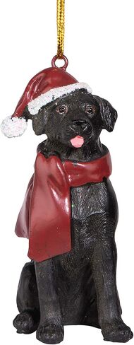 Design Toscano Labrador Retriever Holiday Dog Christmas Tree Ornament Xmas Decorations, 3 Inch, Black LAB in Saudi Arabia