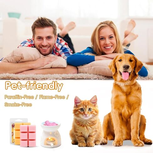 16 PCS 2.5oz Scented Wax Melts for Wax Candle Warmer, Multi-Color and Variety Scents Natural Soy Wax Warmer Cubes/Tarts for Home Removing Odors, 6 Cubes Each in Saudi Arabia