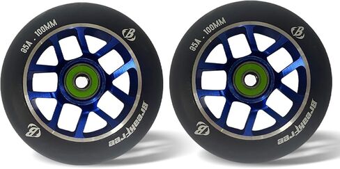 B BREAKFREE 2 PCS Polyurethane Replacement Scooter Wheels 100 mm with ABEC-9 Bearings for Outdoor & Indoor in Saudi Arabia