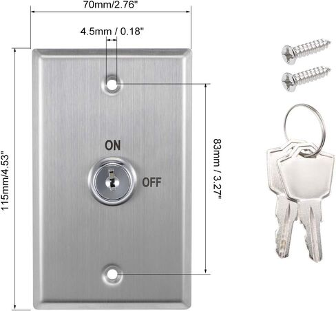 uxcell Key Switch Lock On/Off Exit Switch Emergency Door Release DPST for Access Control Panel Mount with 2 Keys in Saudi Arabia