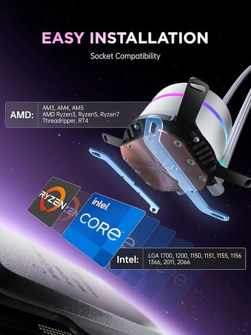 AsiaHorse WK-A360 ARGB All-in-One AIO CPU Liquid Cooler, Wandering Knight 360mm Water Cooling System with Dual High-Performance Pump and 3×120mm PWM Fans, Compatible with Intel & AMD CPUs (Black) in Kuwait