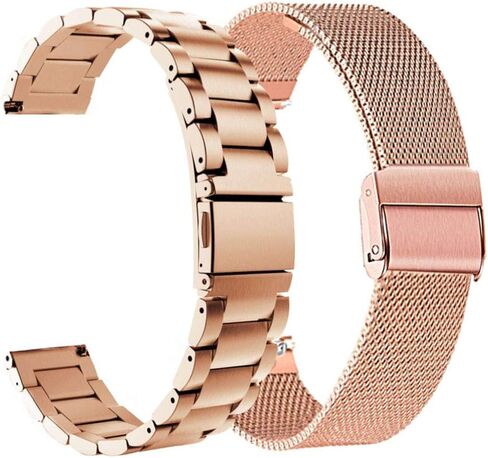 ViCRiOR متوافق مع Amazfit GTS 4 Mini/GTS 4 / GTS 3/ GTS 2/ GTS 2 Mini/GTS 2e/ GTS Bands، 2 حزمة سوار شبكي من الفولاذ المقاوم للصدأ بديل لـ Amazfit Bip/Bip 3 Pro/Bip U Pro Man Women in Saudi Arabia