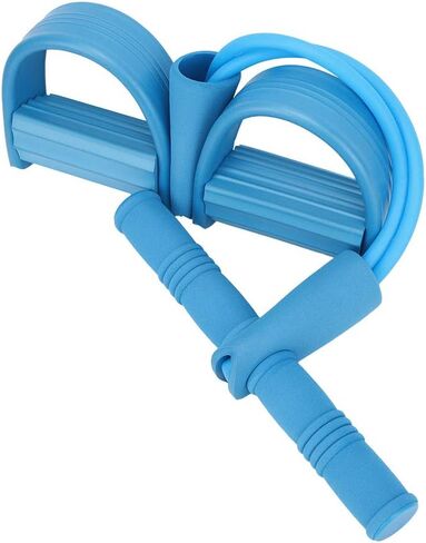 Pedal Resistance Band, 2-Tube Fitness Ankle Puller Yoga Handle Bands Exerciser, Multifunction Trainer Workout Women Tension Rope for Body X Abdomen, Waist, Arm, Tummy Exercise Stretching Training in Saudi Arabia