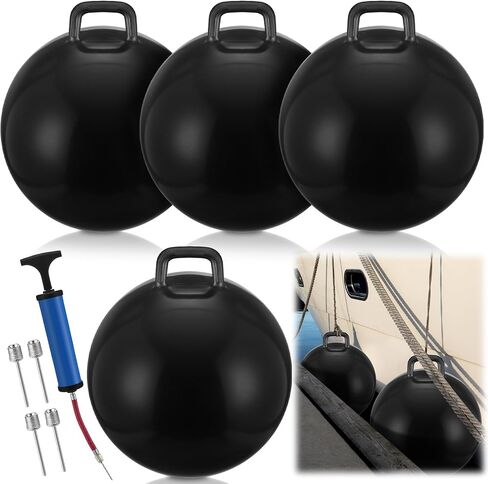 4 Pcs 24'' Inflatable Boat Bumper for Docking Big Bumper Inflatable Round Ball Large Boat Buoys Bumpers for Marine Fishing Pontoon Yachts Tie up Raft in Saudi Arabia