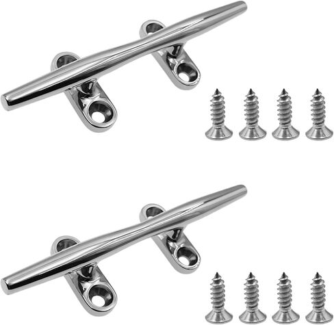 Stainless Steel Boat Cleat,Open Base Dock Cleats with Nuts,Boat Cleat Towel Hooks Rope Cleat with Fasteners for Wall,Boats,Kayak,Marine,Deck,Nautical Decor,1 PCS in Kuwait
