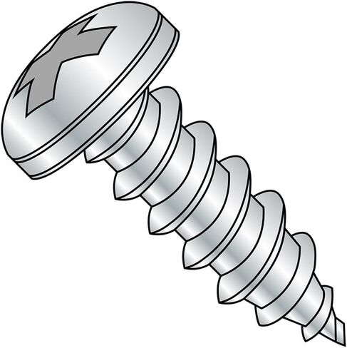 Small Parts-1028APP Steel Sheet Metal Screw, Zinc Plated, Pan Head, Phillips Drive, Type A, #10-12 Thread Size, 1-3/4" Length (Pack of 100) in Saudi Arabia
