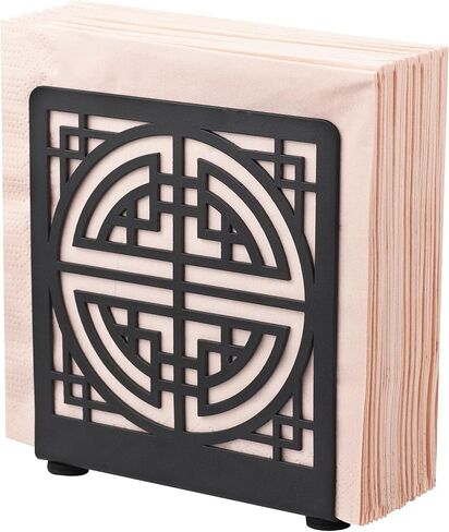 Black Metal Napkin Holder Latticework Design Upright Tissue Dispenser Modern Tabletop Decor for Dining Table Home Coffee Bar Restaurant Picnic (Grille 1) in Saudi Arabia