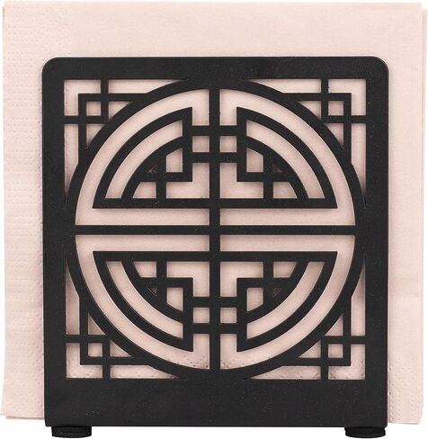 Black Metal Napkin Holder Latticework Design Upright Tissue Dispenser Modern Tabletop Decor for Dining Table Home Coffee Bar Restaurant Picnic (Grille 1) in Saudi Arabia