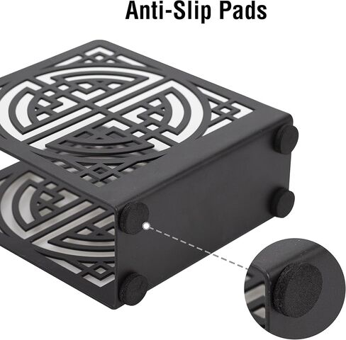 Black Metal Napkin Holder Latticework Design Upright Tissue Dispenser Modern Tabletop Decor for Dining Table Home Coffee Bar Restaurant Picnic (Grille 1) in Saudi Arabia