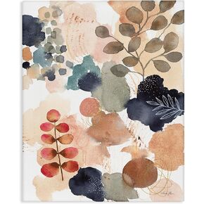 Stupell Industries Abstract Botanical Shape Collage Modern Boho Painting Canvas Wall Art, 24x30, Orange