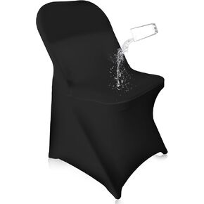 EMART Waterproof Folding Chair Covers 25 Pcs, Stretch Spandex White Chair Covers Universal Fitted Chair Cover Protector for Wedding, Party, Banquet, Holidays, Celebration - White