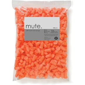 100 Pair Ear Plugs Memory Foam Pairs Soft NRR 33 Bell Mute Brand by Hildbrandt