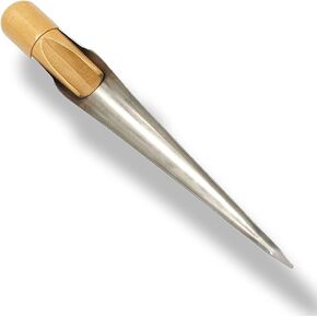 FCOUIID Marine Rope Splicing Spike FID with Wood Handle, Swedish Style, 304 Stainless Steel for Line Wire Diameter
