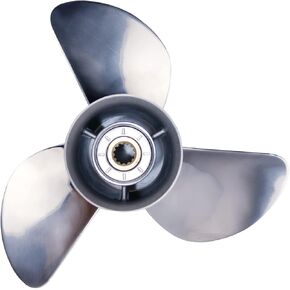 CAPTAIN 13 x 19 Pitch Propeller fit Johnson Evinrude 45 50 55 60 65 70 75 85 88 90 100 110 112 115 120 125 135 HP Engines, 13 Spline Tooth RH Stainless Steel Outboard Propellers