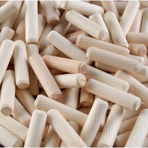 Litoexpe Wooden Dowel Pins 3/8"(10mm), Hardwood Made Tapered Wood Fluted Dowels Rods for Woodworking DIY Projects 200 Pcs