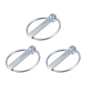 uxcell 3Pcs 1/2" x 2-3/4" Linch Pin with Ring, Trailer Pins Assortment Kit for Boat Kayak Canoe Trailer Tractor Trolley, Silver
