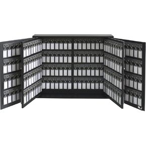 Acrimet Key Cabinet Organizer 256 Positions with Lock (Wall Mount) (256 Smoke Tags Included) (Black Cabinet)