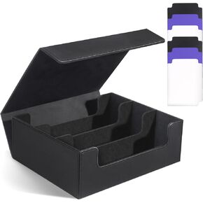 Trading Card Storage Box for MTG 1800+, Leather Magnetic Closure Commander Card Deck Case, Collectible Trading Card Boxes Cases Organizer Fits for Magic Cards, Yugioh and Sports Cards