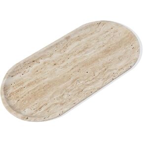 Natural Beige Travertine Marble Luxury Tray,for Kitchen Sink,Bathroom Soap Bottles,Makeup,Towel Organizer Tray