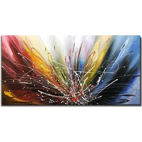 Tiancheng Art 24x48 inch Abstract Art Canvas Art Paintings Contemporary Artwork 100% Hand-Painted Oil Painting Wall Art for Living Room Ready to Hang for Home Decoration