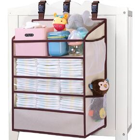 Hanging Diaper Caddy Organizer for Changing Table, Sturdy Crib Organizer for Nursery Baby Essentials, New Born Diapers Storage, Diaper Stacker for Boy/Girl, Playpen/Door - Hold 90+Diaper in Kuwait