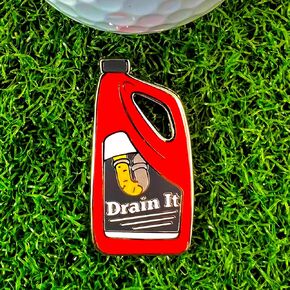 Drain It Golf Ball Marker - Funny Golf Ball Marker - Fun Golf Markers for Men - Funny Golf Ball Markers - Funny Ball Markers for Golf
